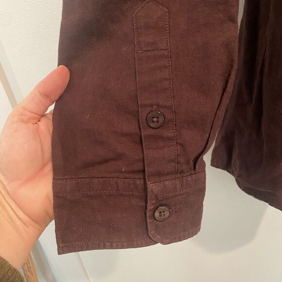 Southpole Linen Blend Shirt Men's XL Brown Long Sleeve Button Up Vtg Y2K EUC - Picture 7 of 12
